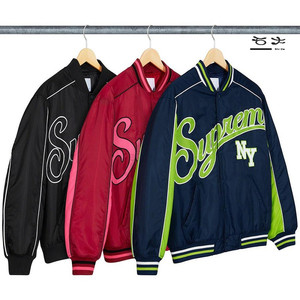 supreme 20fw contrast script varsity 棒球服夹克休闲外套男 女