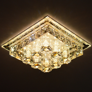 LED水晶过道灯 客厅餐厅调色彩光方形玄关灯饰卧室阳台明装吸顶灯