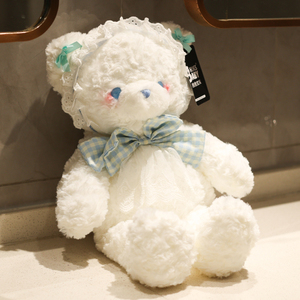 洛丽塔小熊玩偶小白熊毛绒玩具抱抱泰迪熊公仔抱枕送女孩生日礼物