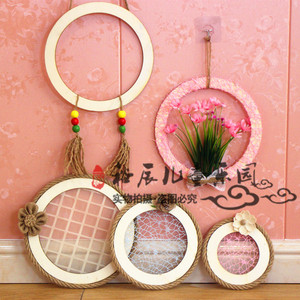 幼儿园环创装饰材料森系圆形木环镂空网挂件吊饰墙面壁饰自制创意