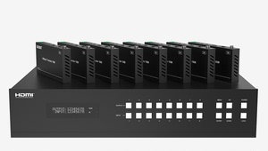4K60 8x16 HDBaseT (150米) 矩阵 HDMI2.0矩阵 8进8出 音频解嵌输出 4K2K→1080P视频缩放 IR矩阵 EDID管理