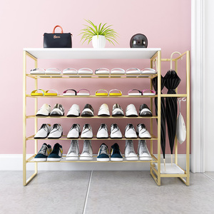001人付款淘宝北欧铁艺鞋架简易门口收纳鞋柜窄小家用金属多层鞋架