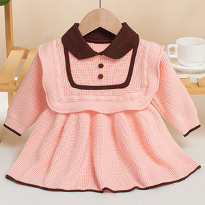 女宝宝连衣裙连身裙毛衣裙娃娃裙衫婴幼儿秋冬打底单穿0-5岁女童