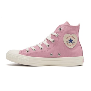 日本代购converse匡威 heartpatch高帮帆布鞋限定爱心logo可爱粉