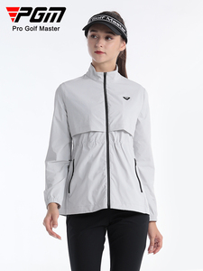 PGM 高尔夫服装女上衣春季衣服golf防风寒舒适束腰设计立领外套