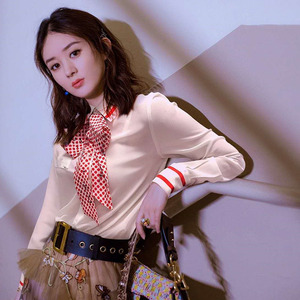 明星同款飘带衬衣