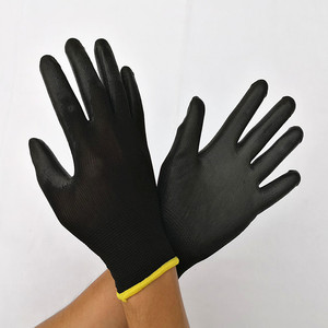 黑色白色灰色电子半导体无尘PU手指防滑手掌干活涂掌浸胶涂胶手套