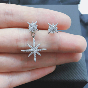 现货正品代购apm耳钉单流星不对称六芒星镶钻925银女友情人节礼物