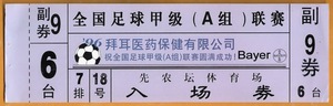 北京足球票1996甲A联赛 北京国安-大连万达 原版未发行门票收藏