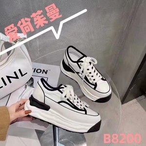 茱曼小白鞋女ins潮2022夏季新款百搭透气真皮单网厚底女鞋7708女装