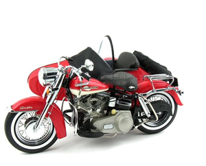 富兰克林 1:10 1965年 哈雷 大滑翔 三轮跨斗摩托车模型 车模