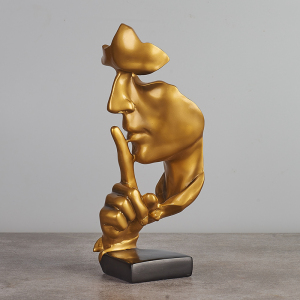 简约现代沉默是金人物雕塑摆件家居饰品客厅书房酒柜办公室装饰品