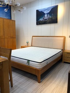 宜华家具实木床1.8米北欧双人床现代简约主卧软包床库存清仓捡漏