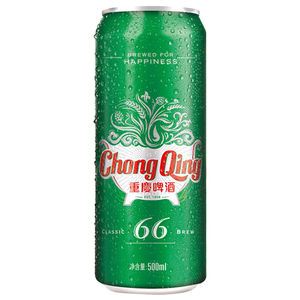 新货重庆啤酒山城国宾66款小麦原浆500ml*12罐装整件多地包邮