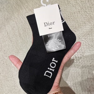 正品意大利代购dior迪奥袜子字母logo美腿袜 情侣袜 纯棉男女长袜