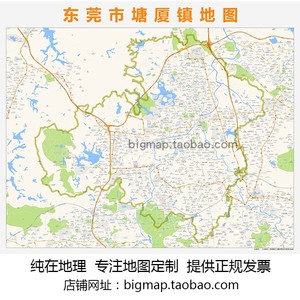 东莞市塘厦镇地图2022高清定制 城市街道交通卫星办公会议室挂图