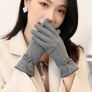 新款韩版手套触屏羊绒女士成人中厚保暖春秋冬季防寒骑行可爱户外