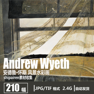 美国 安德鲁怀斯 Andrew Wyeth 画册 写实人物油画风景水彩画素材