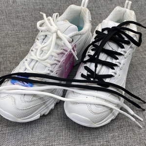 斯凯奇半圆鞋带男女儿童运动休闲跑鞋熊猫鞋装饰品椭圆黑白色绳子