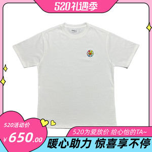 j balvin ×takashi murakami村上隆夜光变色刺绣太阳花短袖t恤潮