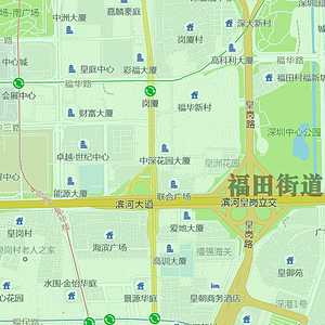 福田区地图1.15m广东省深圳市折叠版客厅办公室地理图墙装饰贴画