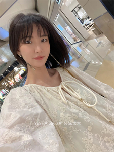 5566叶莎欧洲站2022夏季新款陈太太提花仙女裙刺绣连衣裙a字裙女