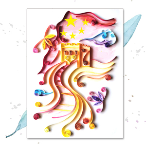 爱国红色主题万里长城衍纸画机关社区活动大小学生手工作业材料包