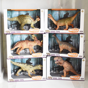 儿童恐龙玩具 搪胶充棉恐龙模型 软胶仿真霸王龙 迅猛龙男孩礼物
