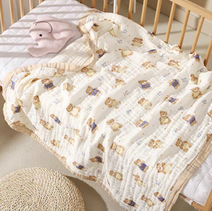 婴儿浴巾纯棉六层纱布宝宝用品新生儿童盖毯初生包裹柔软吸水