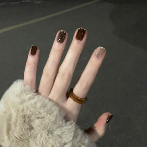 淳贵人指甲贴片2021新款显白纯色美甲成品 孕妇穿戴手工光疗甲片