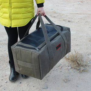 简单加厚结实农民工打工被子包大容量帆布旅行包手提男行李包邮