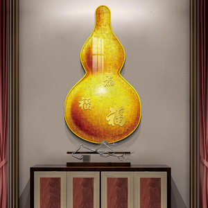 简约现代福禄镇宅玄关客厅装饰画电视机沙发背景过道葫芦挂画挂饰