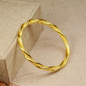 足金999麻花手镯 纯金手镯 夹丝麻花手镯 黄金手镯 999纯手工手镯