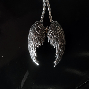 守护天使羽毛翅膀天使之翼吊坠项链男士潮高级感小众设计钛钢饰品