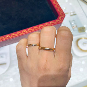 欧洲代购cartier/卡地亚1895素圈戒指 18k玫瑰金 光面 婚戒 对戒