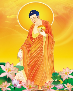 结缘佛陀画像净土阿弥陀佛像高清画像挂画相纸塑封
