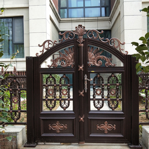 铝艺别墅小门围墙庭院对开门欧式铝合金小区门铸铝院子乡村双开门