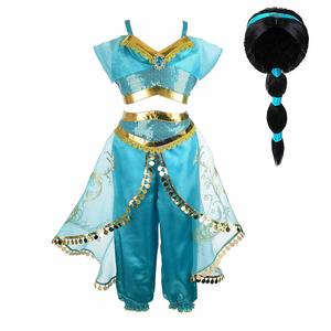 halloween茉莉公主裙儿童走秀服迪士尼童话礼服Jasmine印度舞蹈裙