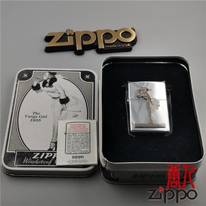 唐人zippo正品 1994年g7月 镀铬贴章 c93年度机 风中女郎 风女