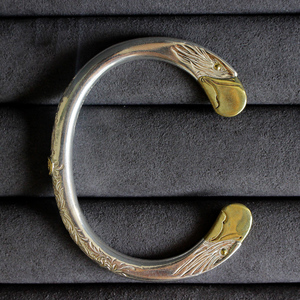 大铁头的店 ken kikuchi菊地健手镯四目点金纯银唐草金嘴鹰镯