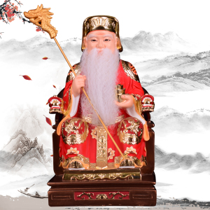 一心斋土地公公爷爷神像佛像供奉摆件坐龙椅土地像树脂玻璃钢