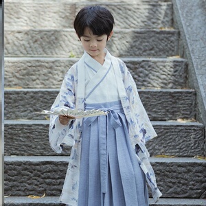 漠北忆卿颜001淘宝稚子言汉服儿童唐装古装汉服男孩礼服中国古风