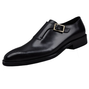 新款头层牛皮固特异搭扣皮鞋男商务百搭尊贵皮鞋雕花潮鞋手工男鞋