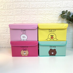 pu卡通美乐蒂可爱桌面收纳盒学生粉色少女心小型收纳箱带盖可折叠