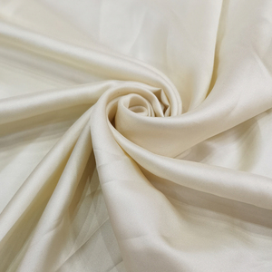 蚕之语●真丝面料桑蚕丝布料米黄色斜纹绸缎手感佳16姆米整料剪米