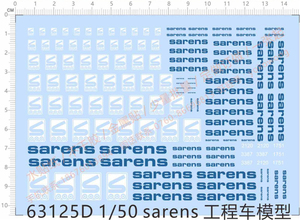 汽车模型 1:50 Sarens 工程车(通用标志).专用水贴【63125D】
