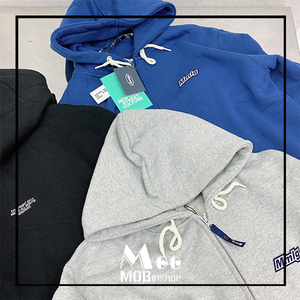 现货~韩国设计师品牌21秋87_mm厚实简洁侧边小标连帽开衫情侣mmlg