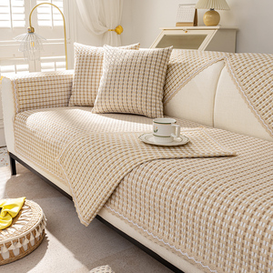 棉麻沙发垫四季通用防滑亚麻布艺坐垫子简约现代沙发套罩靠背盖布