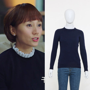 毛衣女套头我的前半生袁泉唐晶同款衣服秋冬荷叶领修身打底针织衫