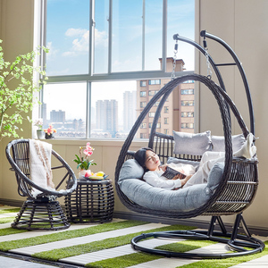 双人吊椅家用阳台网红摇篮椅户外吊篮椅秋千室内藤椅懒人休闲吊篮
